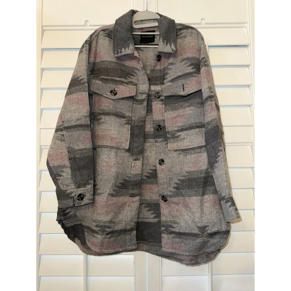 NWT Shacket by Dictionary Pink Multicolor Button Front Aztec Jacket Size S/M - Picture 1 of 14